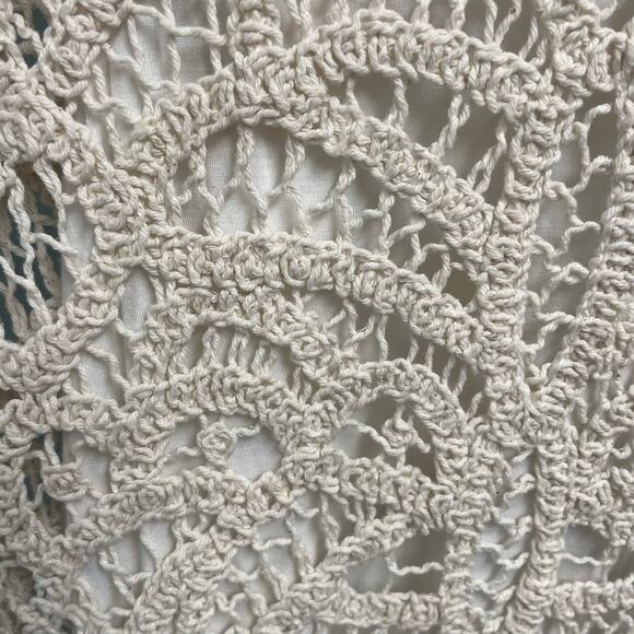 Boston Proper Crochet Lace Cream Dress Size XS Boho Casual Minimalist Festival - Picture 3 of 4